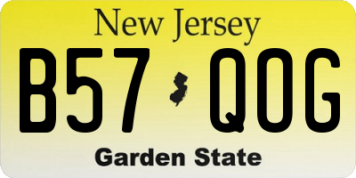 NJ license plate B57QOG