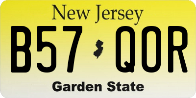 NJ license plate B57QOR