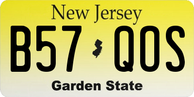 NJ license plate B57QOS