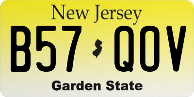 NJ license plate B57QOV