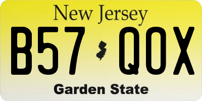 NJ license plate B57QOX