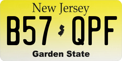 NJ license plate B57QPF