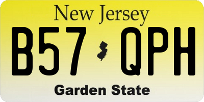 NJ license plate B57QPH