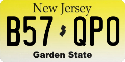 NJ license plate B57QPO