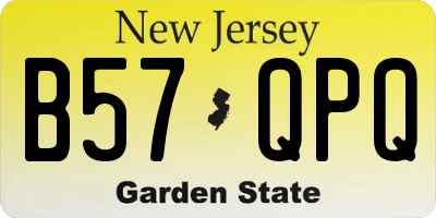 NJ license plate B57QPQ