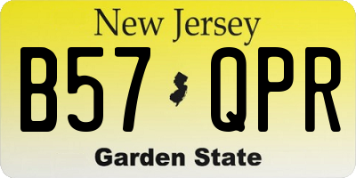 NJ license plate B57QPR
