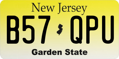 NJ license plate B57QPU