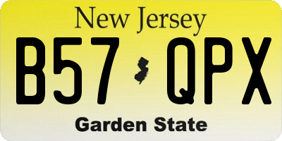 NJ license plate B57QPX