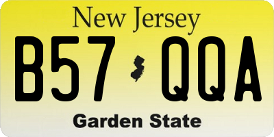NJ license plate B57QQA
