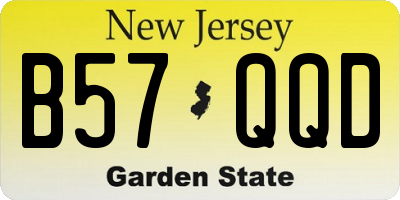 NJ license plate B57QQD