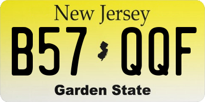 NJ license plate B57QQF