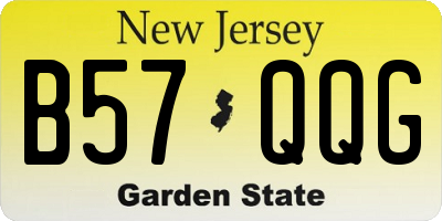 NJ license plate B57QQG