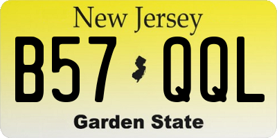 NJ license plate B57QQL