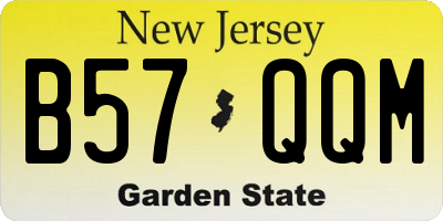 NJ license plate B57QQM