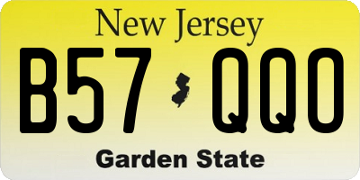 NJ license plate B57QQO