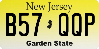NJ license plate B57QQP