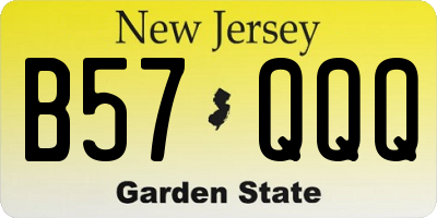 NJ license plate B57QQQ
