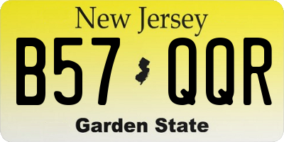 NJ license plate B57QQR