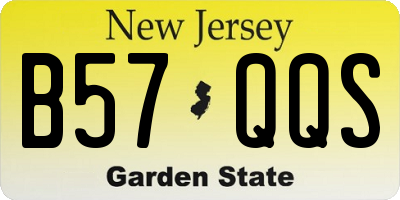 NJ license plate B57QQS