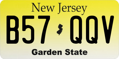 NJ license plate B57QQV