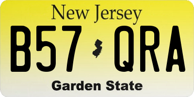 NJ license plate B57QRA