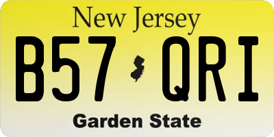 NJ license plate B57QRI