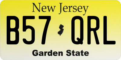 NJ license plate B57QRL