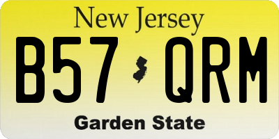 NJ license plate B57QRM