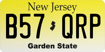 NJ license plate B57QRP
