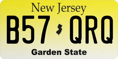 NJ license plate B57QRQ