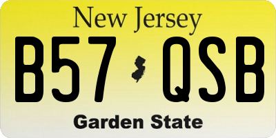 NJ license plate B57QSB