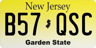 NJ license plate B57QSC