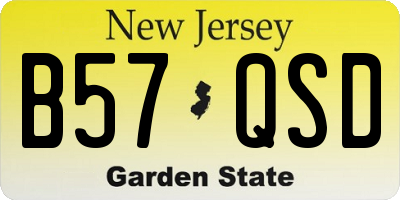 NJ license plate B57QSD
