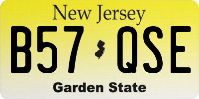 NJ license plate B57QSE