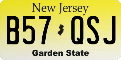 NJ license plate B57QSJ