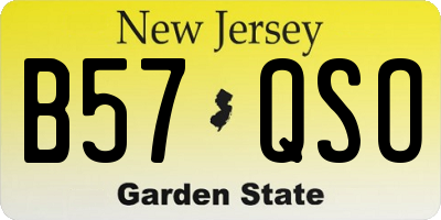NJ license plate B57QSO