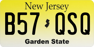 NJ license plate B57QSQ