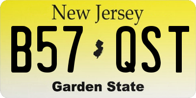 NJ license plate B57QST