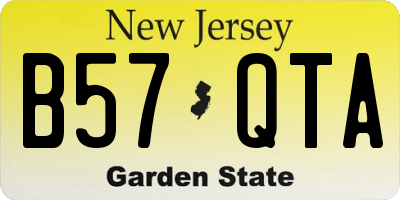 NJ license plate B57QTA