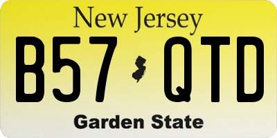 NJ license plate B57QTD