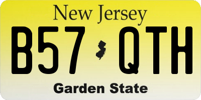 NJ license plate B57QTH