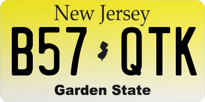 NJ license plate B57QTK