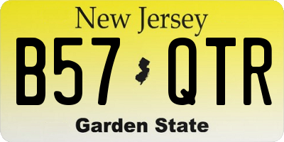 NJ license plate B57QTR