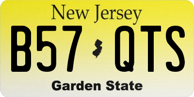 NJ license plate B57QTS
