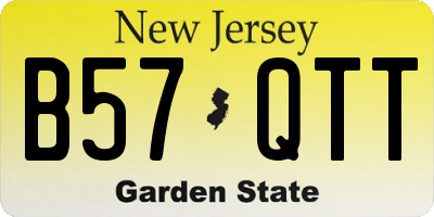 NJ license plate B57QTT