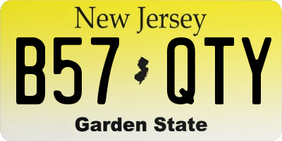 NJ license plate B57QTY