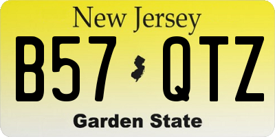 NJ license plate B57QTZ