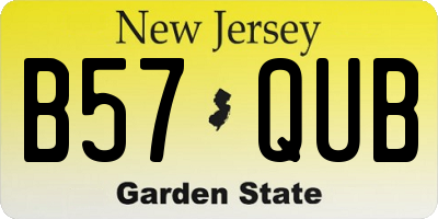 NJ license plate B57QUB