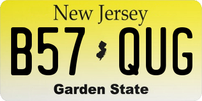 NJ license plate B57QUG