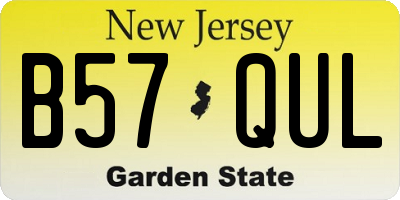 NJ license plate B57QUL